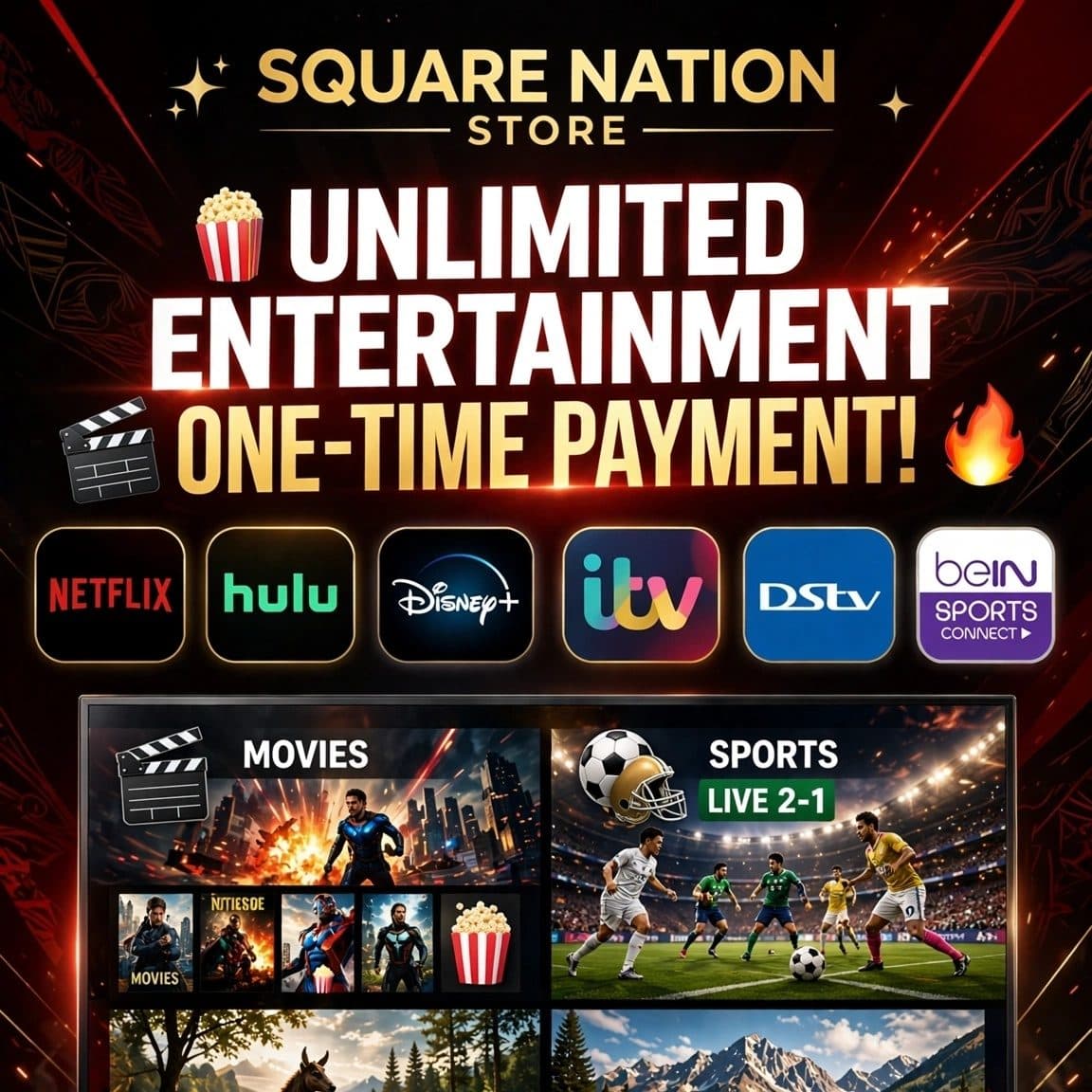 Unlimited Entertainment One-Time Payment Streaming Access
